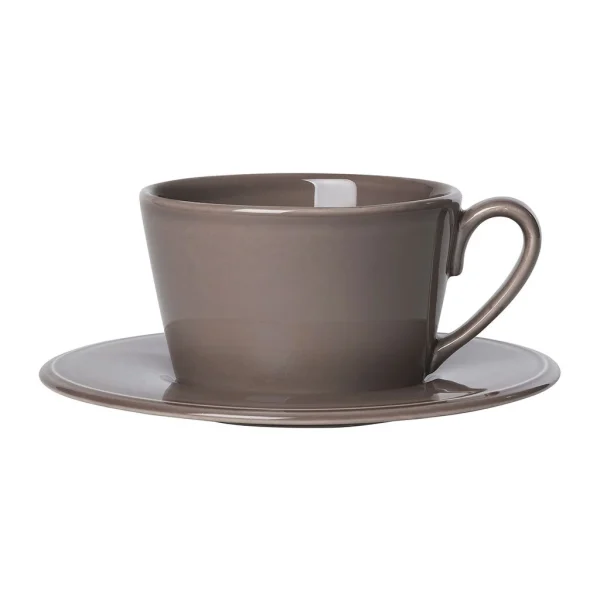 grossiste en ligne Côté Table Tasse Avec Sous-tasse En Faïence Poivre – Constance 1