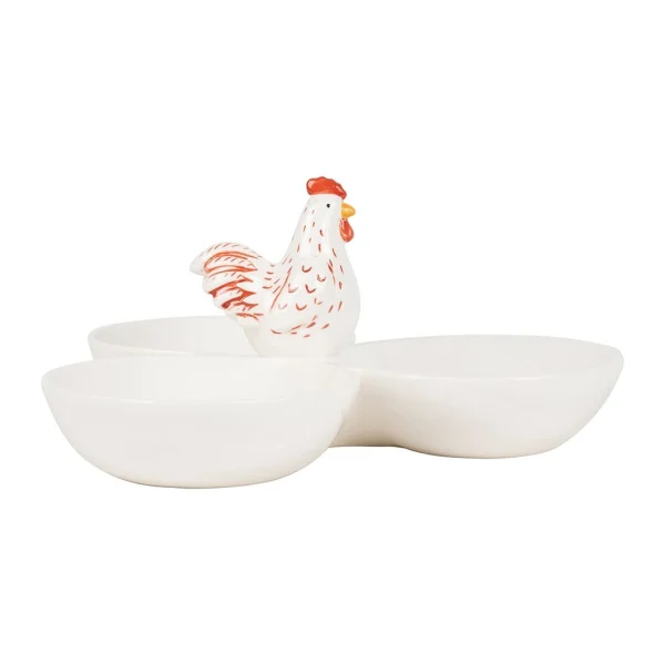 Comptoir De Famille Plat Aperitif En Porcelaine Blanc Et Rouge – Margotte Blanc Et Rouge Vente 1