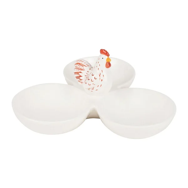 Comptoir De Famille Plat Aperitif En Porcelaine Blanc Et Rouge – Margotte Blanc Et Rouge Vente 3