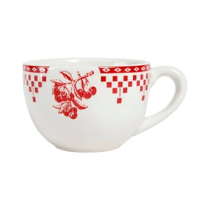 Comptoir De Famille Tasse à Thé Et Sous-tasse En Faïence Damier Rouge – Campagne SOLDES TOUT À 9