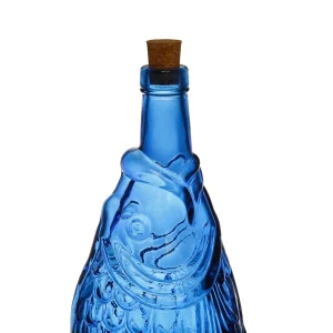 Côté Table Bouteille Poisson Bleu 1.1l En Verre Recyclé magasins pas chers 10