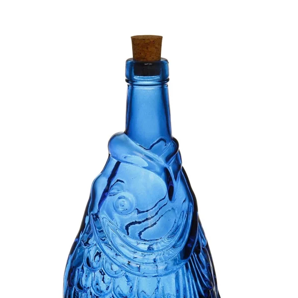 Côté Table Bouteille Poisson Bleu 1.1l En Verre Recyclé magasins pas chers 4