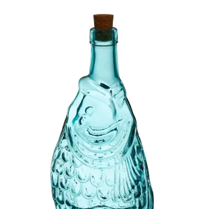 Côté Table Bouteille Poisson Turquoise 1.1l En Verre Recyclé haute qualité 9