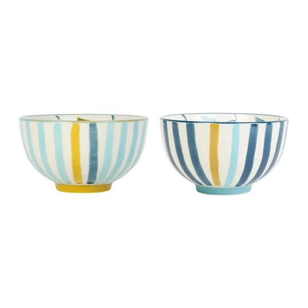 Jardin D’Ulysse Lot De 2 Bol En Grès Bleu 32cl – Un été à La Mer ﻿soldes 1