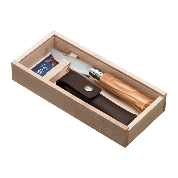 en vente Couteau Plumier N°08 Inox Olivier Et Etui Naturel – Opinel 4