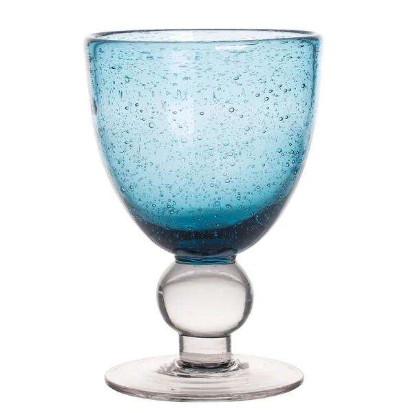 Table Passion Verre à Pied 28cl Artisan Bullé Bleu à prix imbattables 1