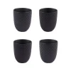 magasins pas chers Table Passion Lot De 4 Gobelets En Porcelaine Noir Mat 5