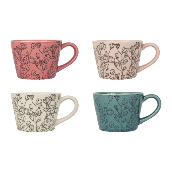 SEMA DESIGN Lot De 4 Tasses à Thé En Grès Multicolore – Cerisia soldes en ligne 1