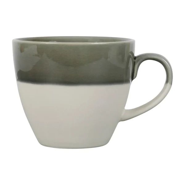 SEMA DESIGN Tasse En Grès Vert De Gris Et Blanc – Crakel Vente 1