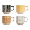 pas cher en vente SEMA DESIGN Lot De 4 Tasses En Grès Multicolore – Courba 8