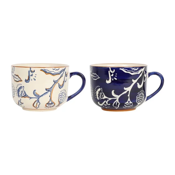 SEMA DESIGN Lot De 2 Tasses En Grès Indigo Et Blanc – Eterra grande promotion 1