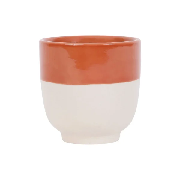 SEMA DESIGN Gobelet En Grès Terracotta Et Blanc – Crakel magasin 1