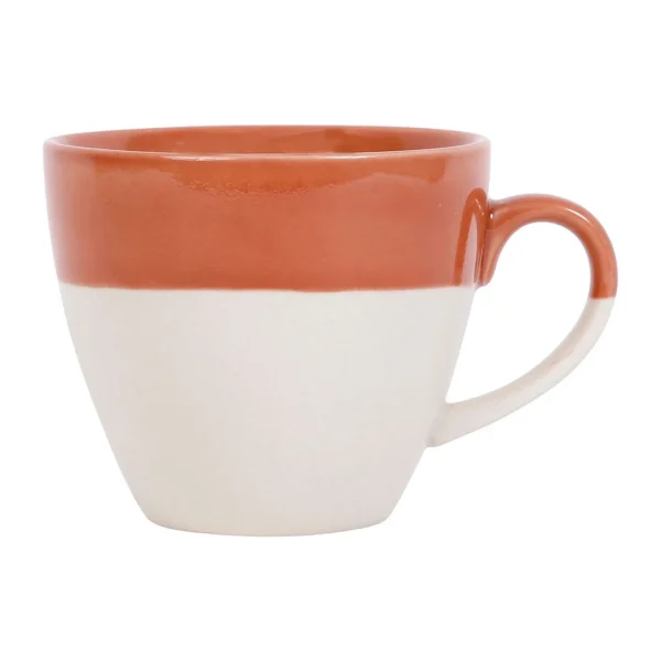 magasins pas chers SEMA DESIGN Tasse En Grès Terracotta Et Blanc – Crakel 1