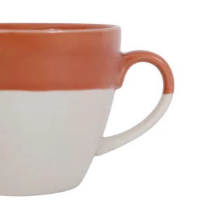 magasins pas chers SEMA DESIGN Tasse En Grès Terracotta Et Blanc – Crakel 6