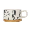 magasin france SEMA DESIGN Tasse à Thé En Grès Crème Et Noir Mate – Terre Boheme 8