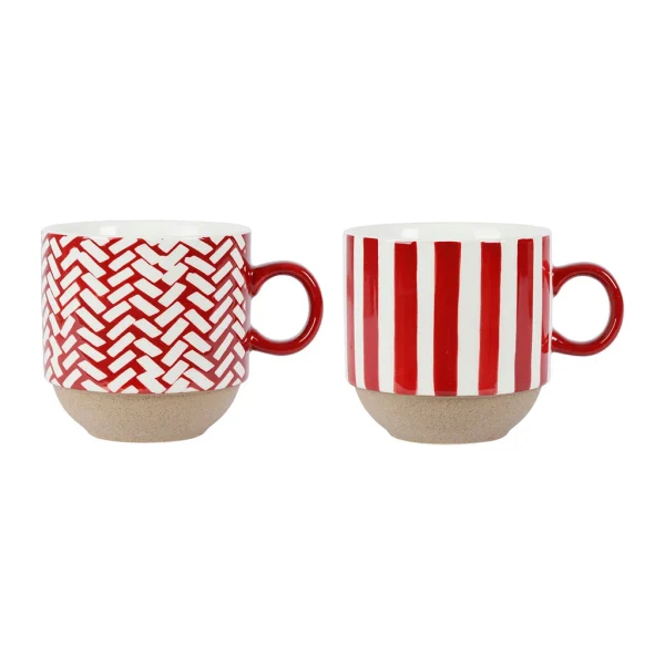 SEMA DESIGN Lot De 2 Tasses à The En Grès Grenat – Indired marque pas cher 1