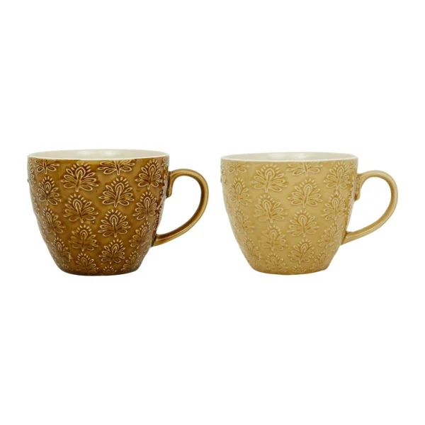 SEMA DESIGN Lot De 2 Tasses En Grès Brun Et Beige – Green Wash exclusivement disponibles 1