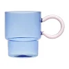 pas cher en ligne SEMA DESIGN Tasse à Thé En Verre Bleu Et Rose 33cl – Belle Vie 10