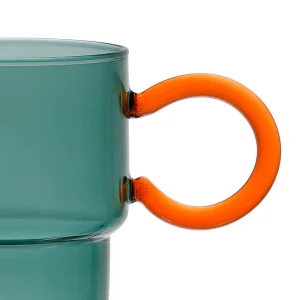 boutique pas cher SEMA DESIGN Tasse à Thé En Verre émeraude Et Terracotta 33cl – Belle Vie 6