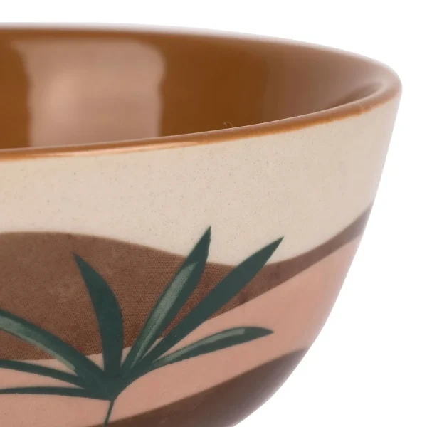 dernière tendance SEMA DESIGN Bols X4 Terracotta Et Vert 30cl En Porcelaine – Sweet Leaves 3