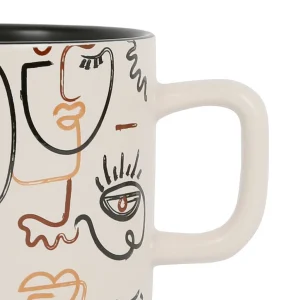 SEMA DESIGN Tasses à Thé X2 Visage Beige Et Brun 37.5cl En Grès – Terre Brulée en vente 6