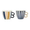 luxe soldes SEMA DESIGN Tasse à Déjeuner X2 Bleu Et Beige 60cl En Grès – Blue Sand 11