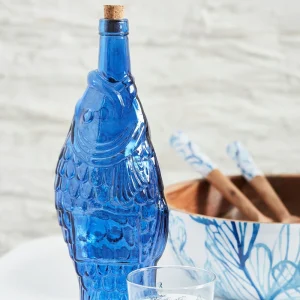 Côté Table Bouteille Poisson Bleu 1.1l En Verre Recyclé magasins pas chers 12